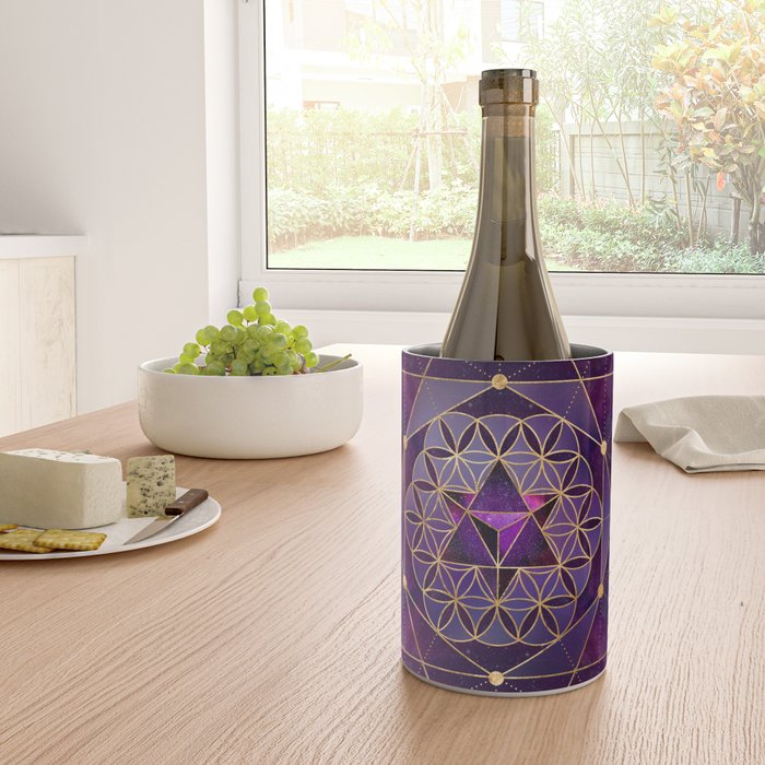 Merkabah in flower of life - Sacred Geometry Wine Chiller Gallery Image 4