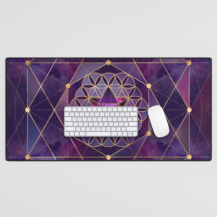 Merkabah in flower of life - Sacred Geometry Desk Mat Gallery Image 1