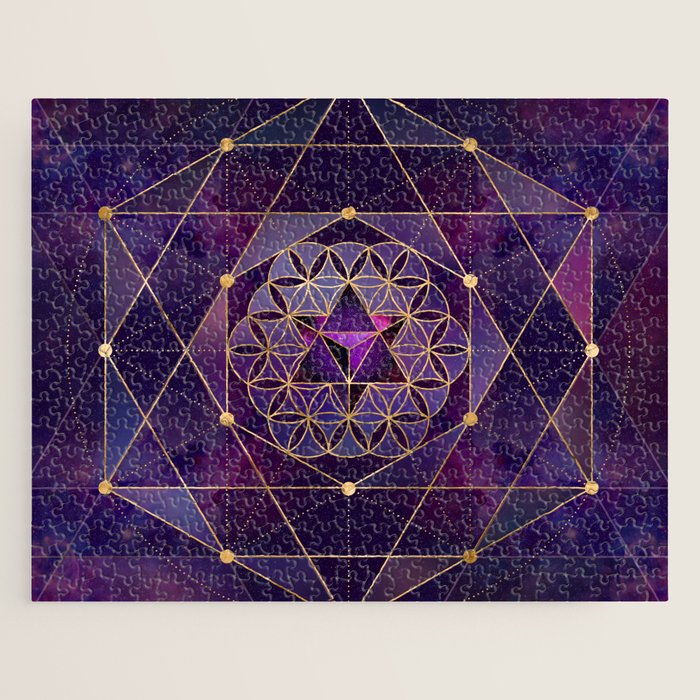 Merkabah in flower of life - Sacred Geometry Jigsaw Puzzle Gallery Image 1