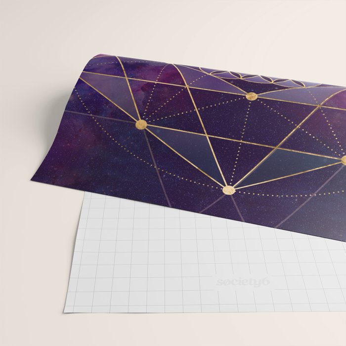 Merkabah in flower of life - Sacred Geometry Wrapping Paper Gallery Image 2