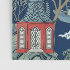 Vintage Chinoiserie Pagoda Bridge Garden Landscape Poster Gallery Image 3