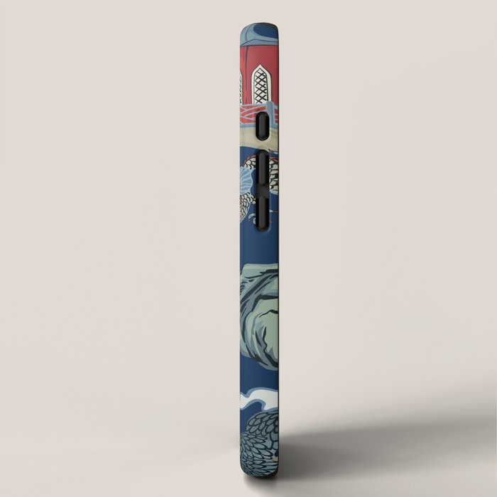 Vintage Chinoiserie Pagoda Bridge Garden Landscape iPhone Case Gallery Image 2