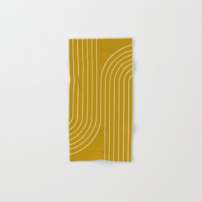 Minimal Line Curvature LXXVIII Golden Chartreuse Mid Century Modern Arch Abstract Bath Towel Gallery Image 1