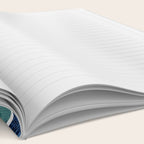 Festive, Floral Prints, Navy Blue and Teal on White Notebook Gallery Image 2