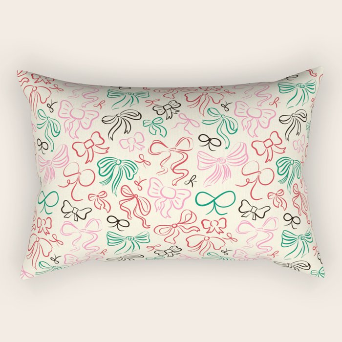 Coquette Holiday Bows Rectangular Pillow Gallery Image 2