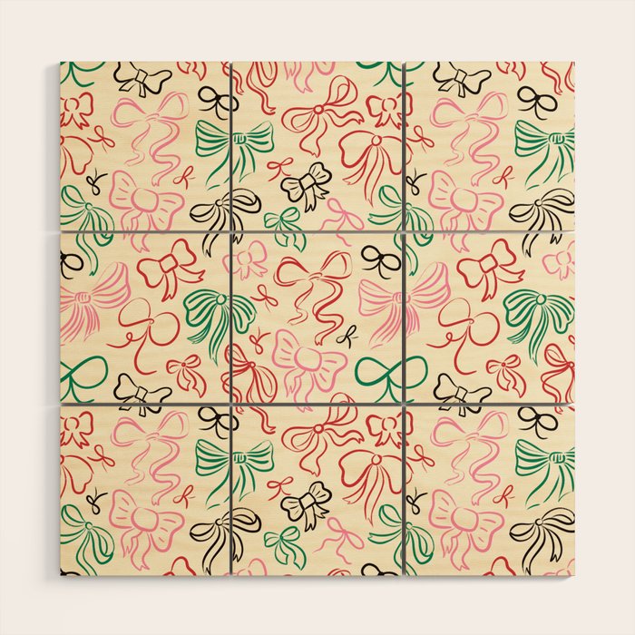 Coquette Holiday Bows Wood Wall Art Gallery Image 1