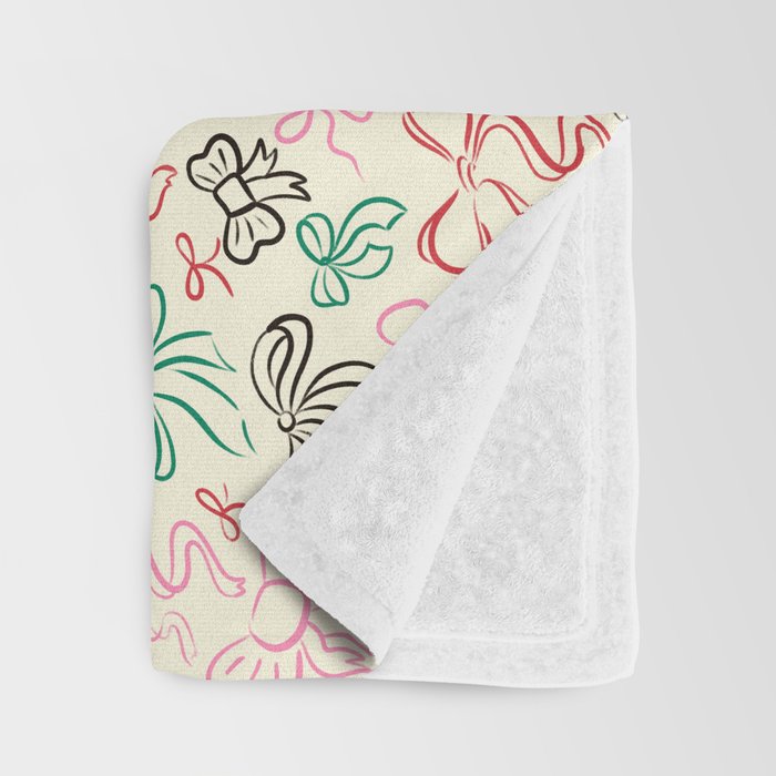 Coquette Holiday Bows Throw Blanket Gallery Image 3