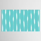 Robin's Egg Blue Turquoise Threaded Stripes Minimalist Modern Pattern Tablecloth Gallery Image 2