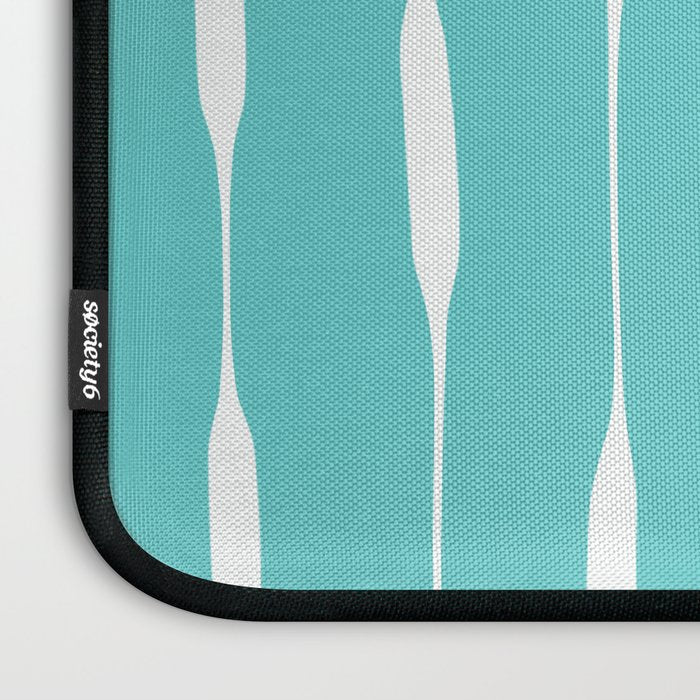 Robin's Egg Blue Turquoise Threaded Stripes Minimalist Modern Pattern Laptop Sleeve Gallery Image 3