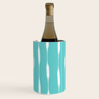 Robin's Egg Blue Turquoise Threaded Stripes Minimalist Modern Pattern Wine Chiller Gallery Image 1