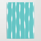 Robin's Egg Blue Turquoise Threaded Stripes Minimalist Modern Pattern Poster Gallery Image 4