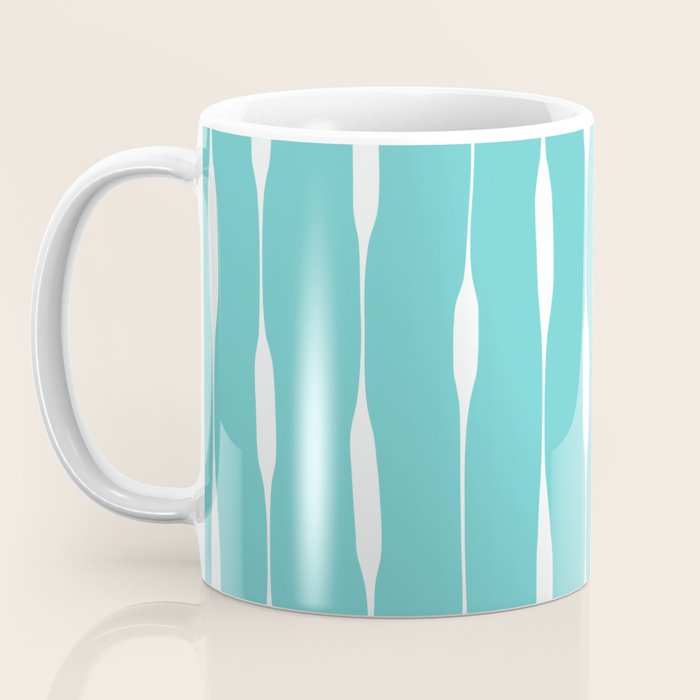 Robin's Egg Blue Turquoise Threaded Stripes Minimalist Modern Pattern Coffee Mug Gallery Image 3