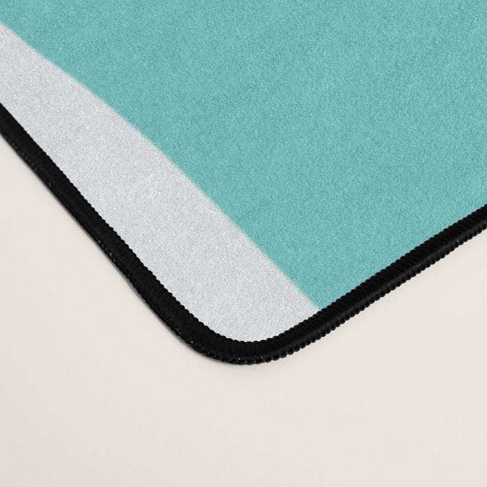Robin's Egg Blue Turquoise Threaded Stripes Minimalist Modern Pattern Desk Mat Gallery Image 4