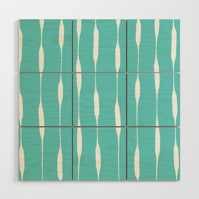 Robin's Egg Blue Turquoise Threaded Stripes Minimalist Modern Pattern Wood Wall Art Gallery Image 1