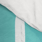 Robin's Egg Blue Turquoise Threaded Stripes Minimalist Modern Pattern Comforter Gallery Image 4
