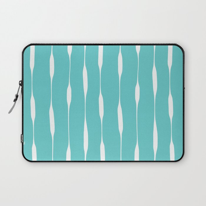 Robin's Egg Blue Turquoise Threaded Stripes Minimalist Modern Pattern Laptop Sleeve Gallery Image 1