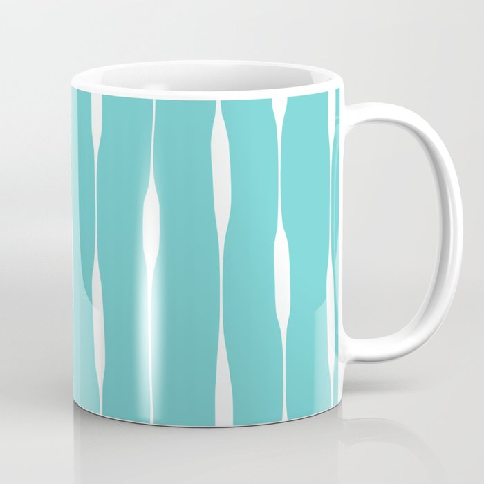 Robin's Egg Blue Turquoise Threaded Stripes Minimalist Modern Pattern Coffee Mug Gallery Image 1