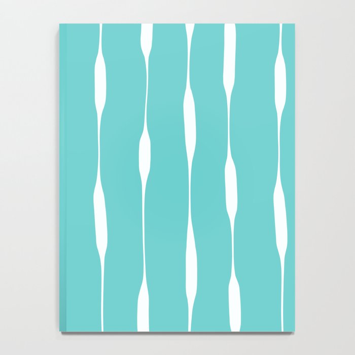 Robin's Egg Blue Turquoise Threaded Stripes Minimalist Modern Pattern Notebook Gallery Image 4