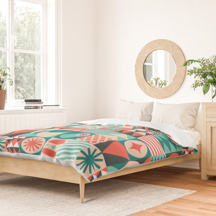 Mid Century Retro Holiday Duvet Cover Gallery Image 2