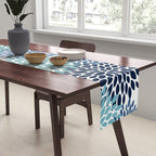 Floral Blooms, Navy, Blue and Teal Table Runner Gallery Image 2
