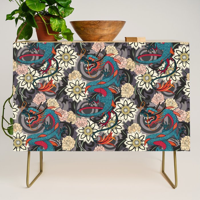 dragon tattoo dark Credenza Gallery Image 1