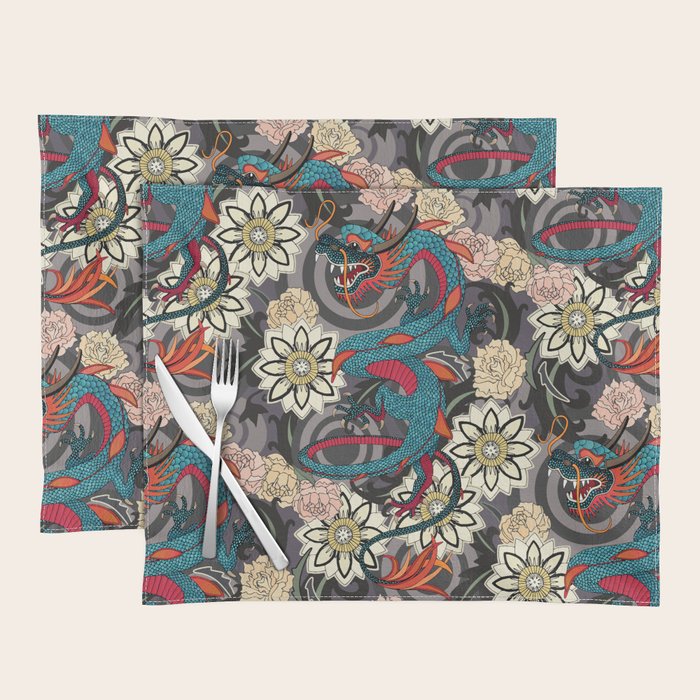 dragon tattoo dark Placemat Gallery Image 1