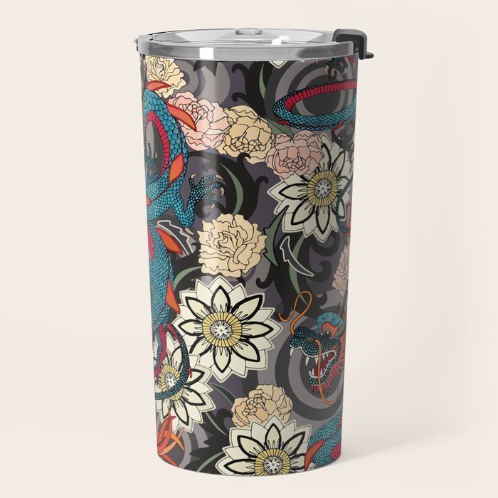 dragon tattoo dark Travel Mug Gallery Image 2