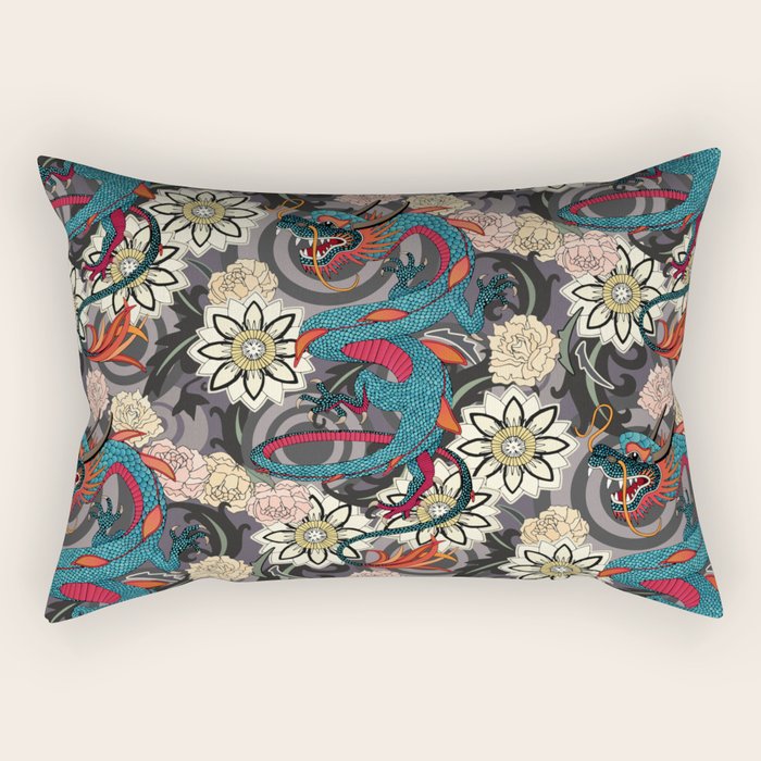 dragon tattoo dark Rectangular Pillow Gallery Image 1