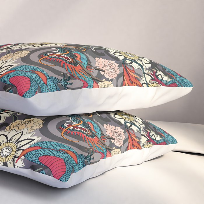 dragon tattoo dark Pillow Sham Gallery Image 3