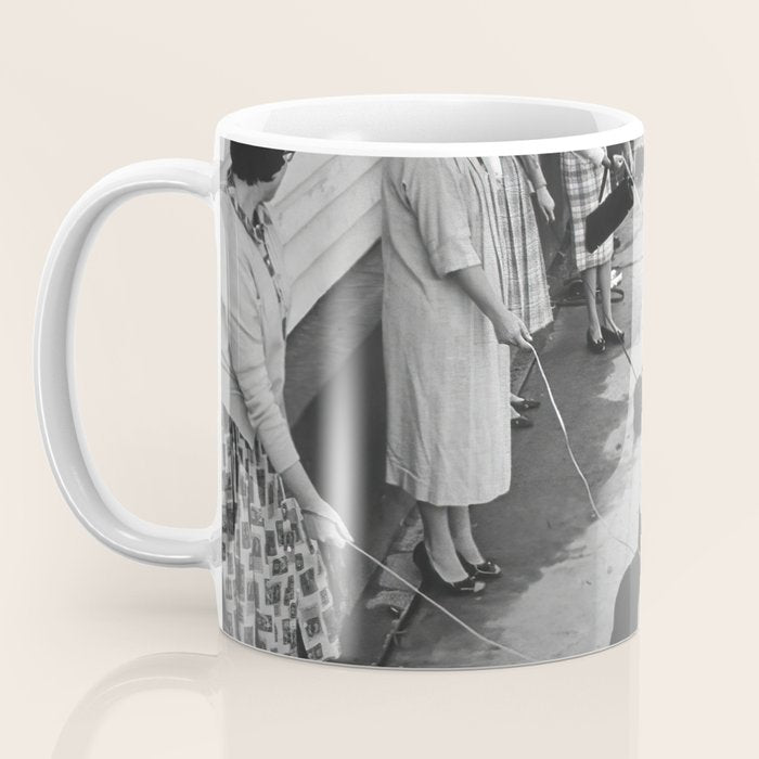 Cat Audition, Black and White, Vintage Art Coffee Mug Gallery Image 3