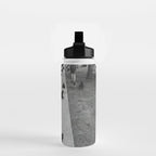 Cat Audition, Black and White, Vintage Art Water Bottle Gallery Image 2