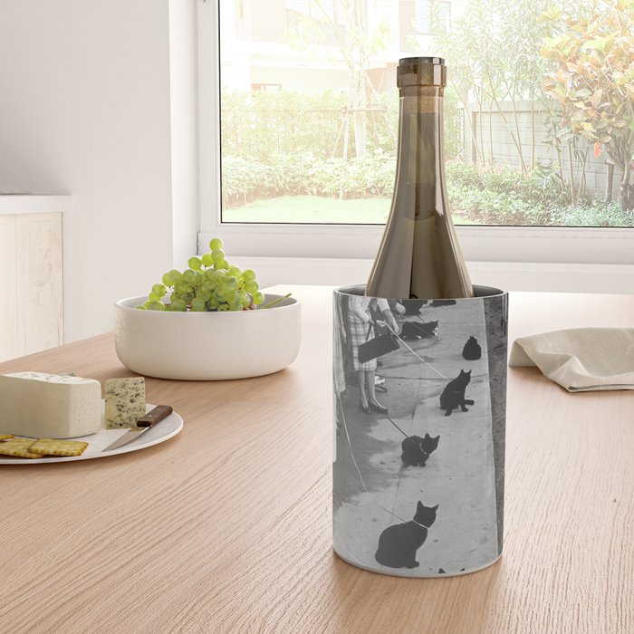 Cat Audition, Black and White, Vintage Art Wine Chiller Gallery Image 4