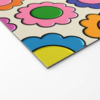 Colorful Flowers Happy Retro Plastic-Look Pattern Welcome Mat Gallery Image 2