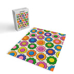 Colorful Flowers Happy Retro Plastic-Look Pattern Jigsaw Puzzle Gallery Image 2