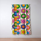 Colorful Flowers Happy Retro Plastic-Look Pattern Window Curtain Gallery Image 3