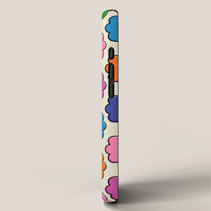 Colorful Flowers Happy Retro Plastic-Look Pattern iPhone Case Gallery Image 2