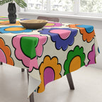 Colorful Flowers Happy Retro Plastic-Look Pattern Tablecloth Gallery Image 3