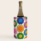 Colorful Flowers Happy Retro Plastic-Look Pattern Wine Chiller Gallery Image 1