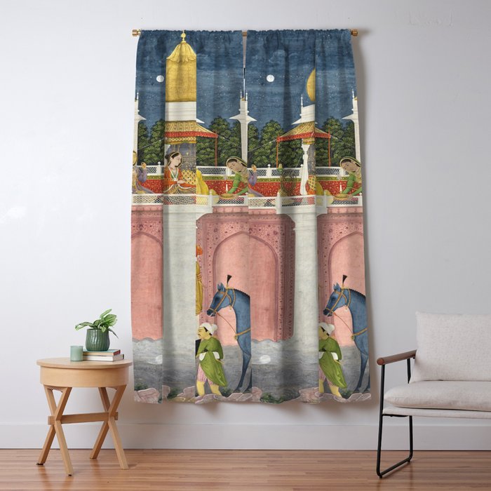 PRINCE CLIMBING TO HIS BETROTHED PROPERTY INDIA 18TH CENTURY  Window Curtain Gallery Image 5
