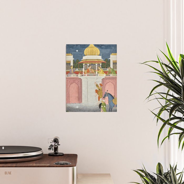 PRINCE CLIMBING TO HIS BETROTHED PROPERTY INDIA 18TH CENTURY  Poster Gallery Image 2