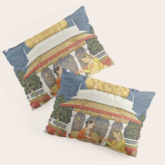 PRINCE CLIMBING TO HIS BETROTHED PROPERTY INDIA 18TH CENTURY  Pillow Sham Gallery Image 1
