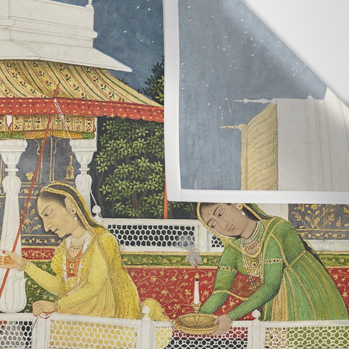PRINCE CLIMBING TO HIS BETROTHED PROPERTY INDIA 18TH CENTURY  Wall Tapestry Gallery Image 3