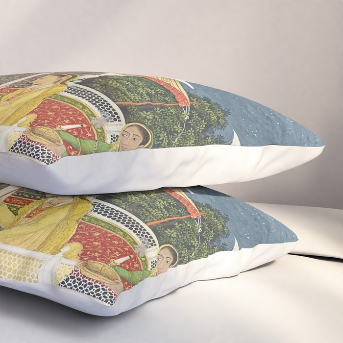PRINCE CLIMBING TO HIS BETROTHED PROPERTY INDIA 18TH CENTURY  Pillow Sham Gallery Image 3