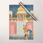 PRINCE CLIMBING TO HIS BETROTHED PROPERTY INDIA 18TH CENTURY  Wrapping Paper Gallery Image 1