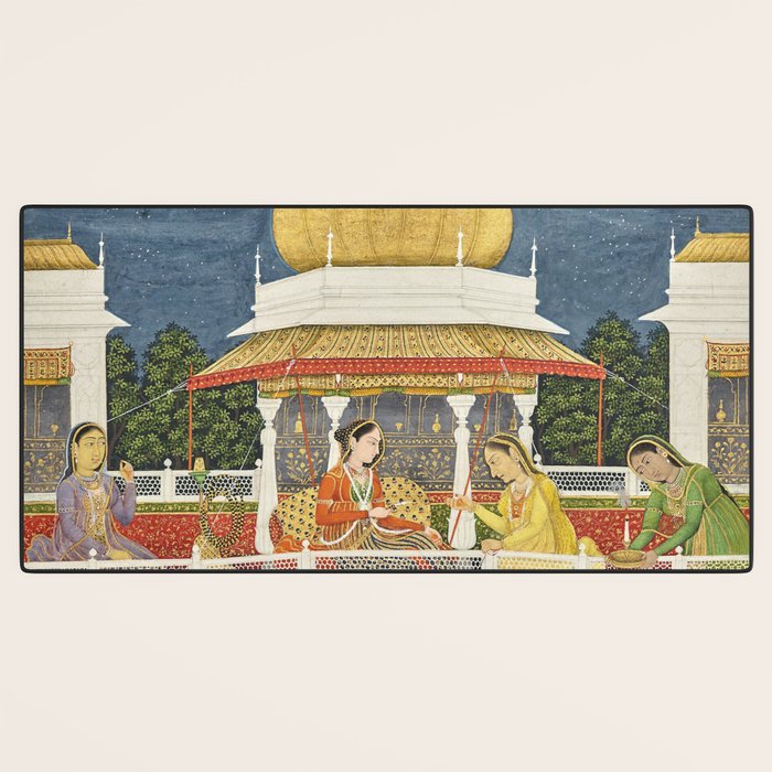 PRINCE CLIMBING TO HIS BETROTHED PROPERTY INDIA 18TH CENTURY  Desk Mat Gallery Image 3