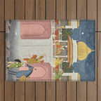 PRINCE CLIMBING TO HIS BETROTHED PROPERTY INDIA 18TH CENTURY  Outdoor Rug Gallery Image 1