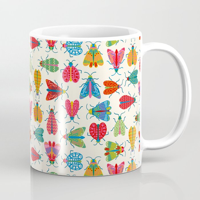 Wonderful Winged Insects - Colorful Retro Bugs Coffee Mug Gallery Image 1