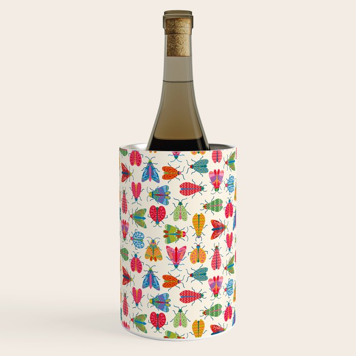 Wonderful Winged Insects - Colorful Retro Bugs Wine Chiller Gallery Image 1
