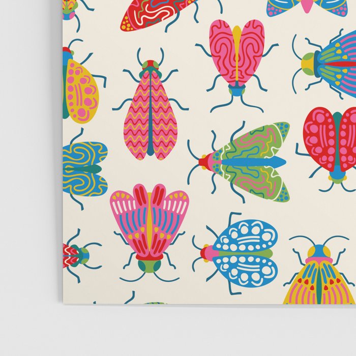 Wonderful Winged Insects - Colorful Retro Bugs Poster Gallery Image 3