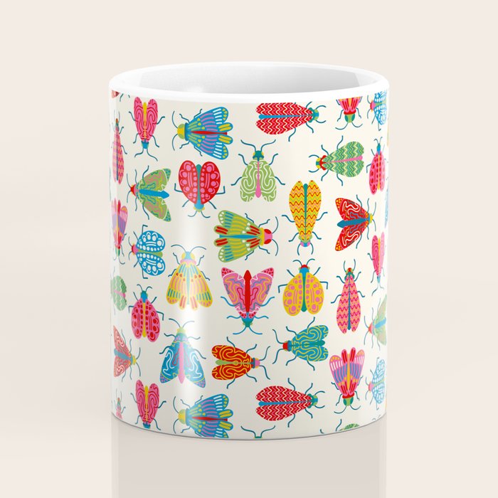 Wonderful Winged Insects - Colorful Retro Bugs Coffee Mug Gallery Image 4